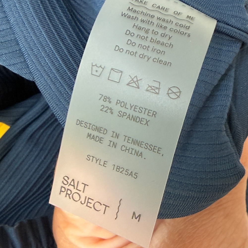 Salt Project Ribbed Blue Tank Top - Slate Blue - Picture 2 of 2